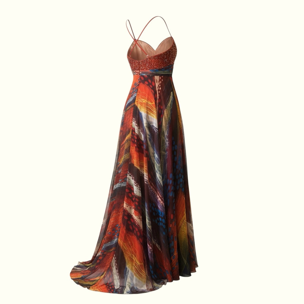 Dave & Johnny Size 4 Multi-Color Gown/Evening Wear Theory and Thread Dave & Johnny Size 4 Multi-Color Gown/Evening Wear Theory and Thread